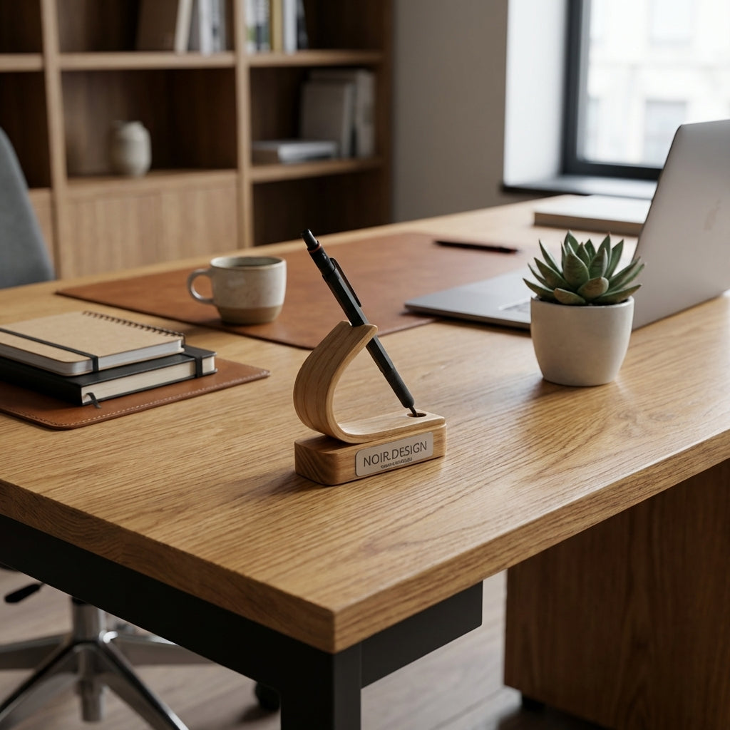 Hand-finished premium wooden pen stand