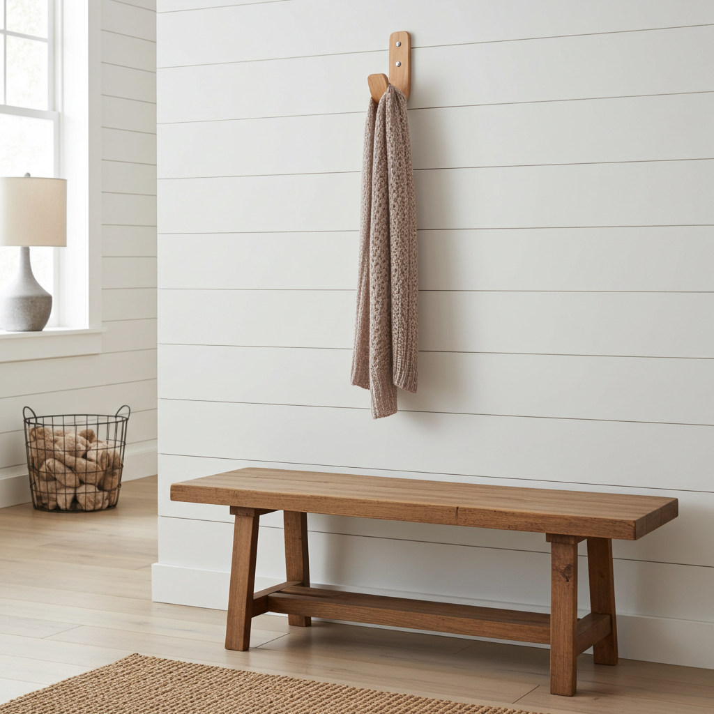 Crochets muraux courbés en bois dur - Chêne | Collection monégasque