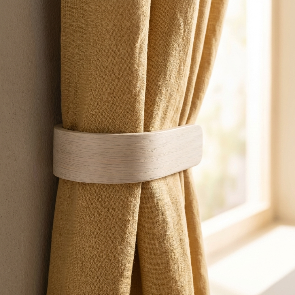 Retenues de rideaux blancs design | Noir | Un paquet de 2