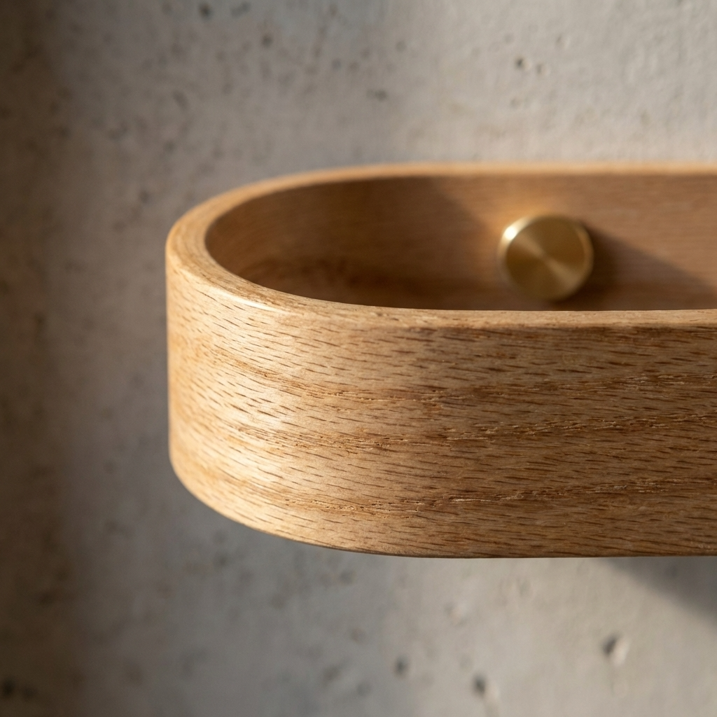 Retenues de rideaux en chêne Designer | Laiton | Un paquet de 2