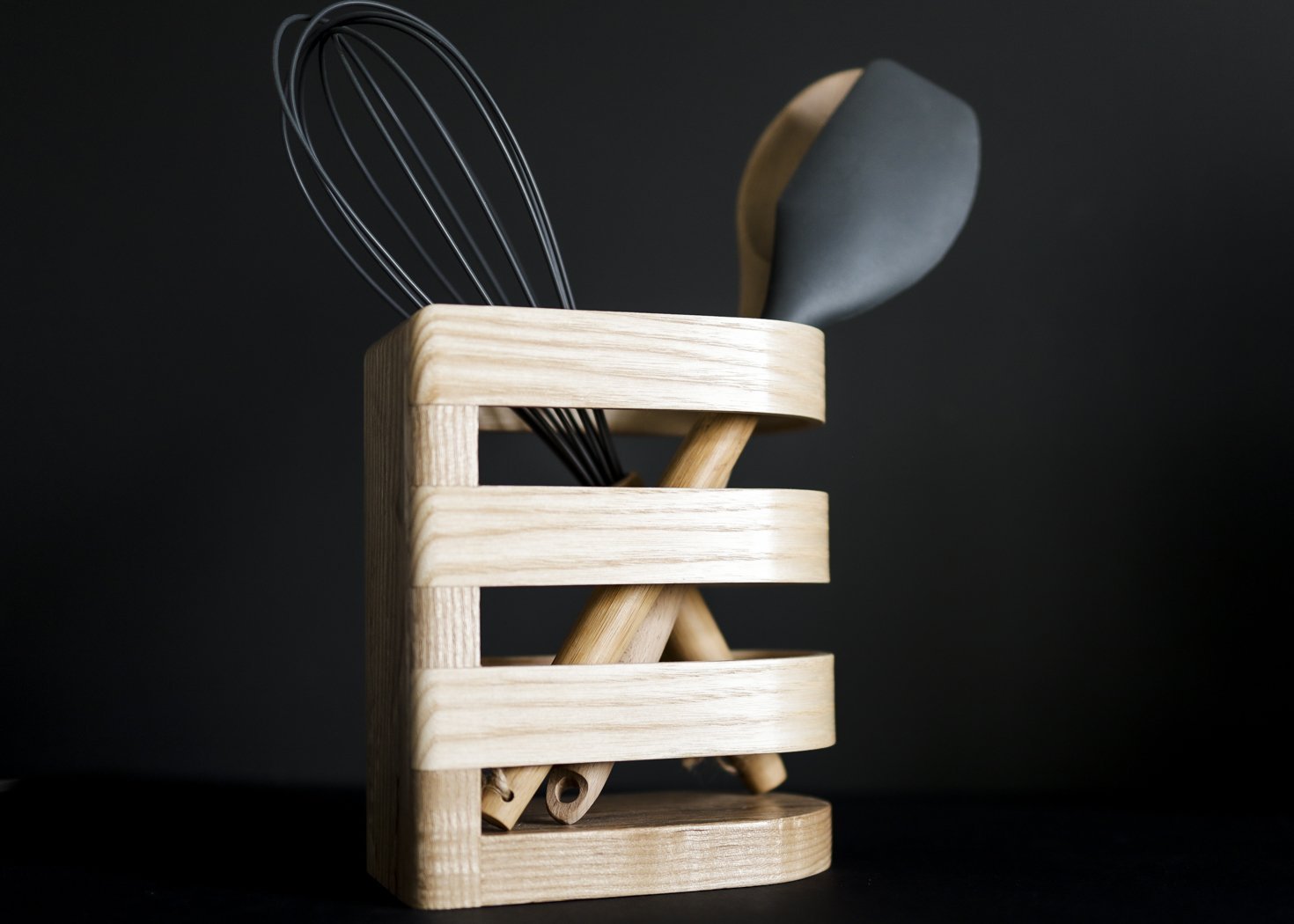 Porte-Pot Ustensiles de Cuisine Lux - Frêne