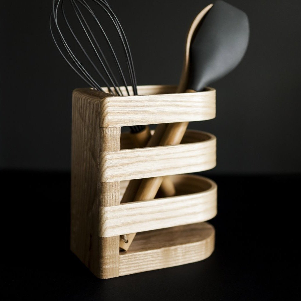 Porte-Pot Ustensiles de Cuisine Lux - Frêne