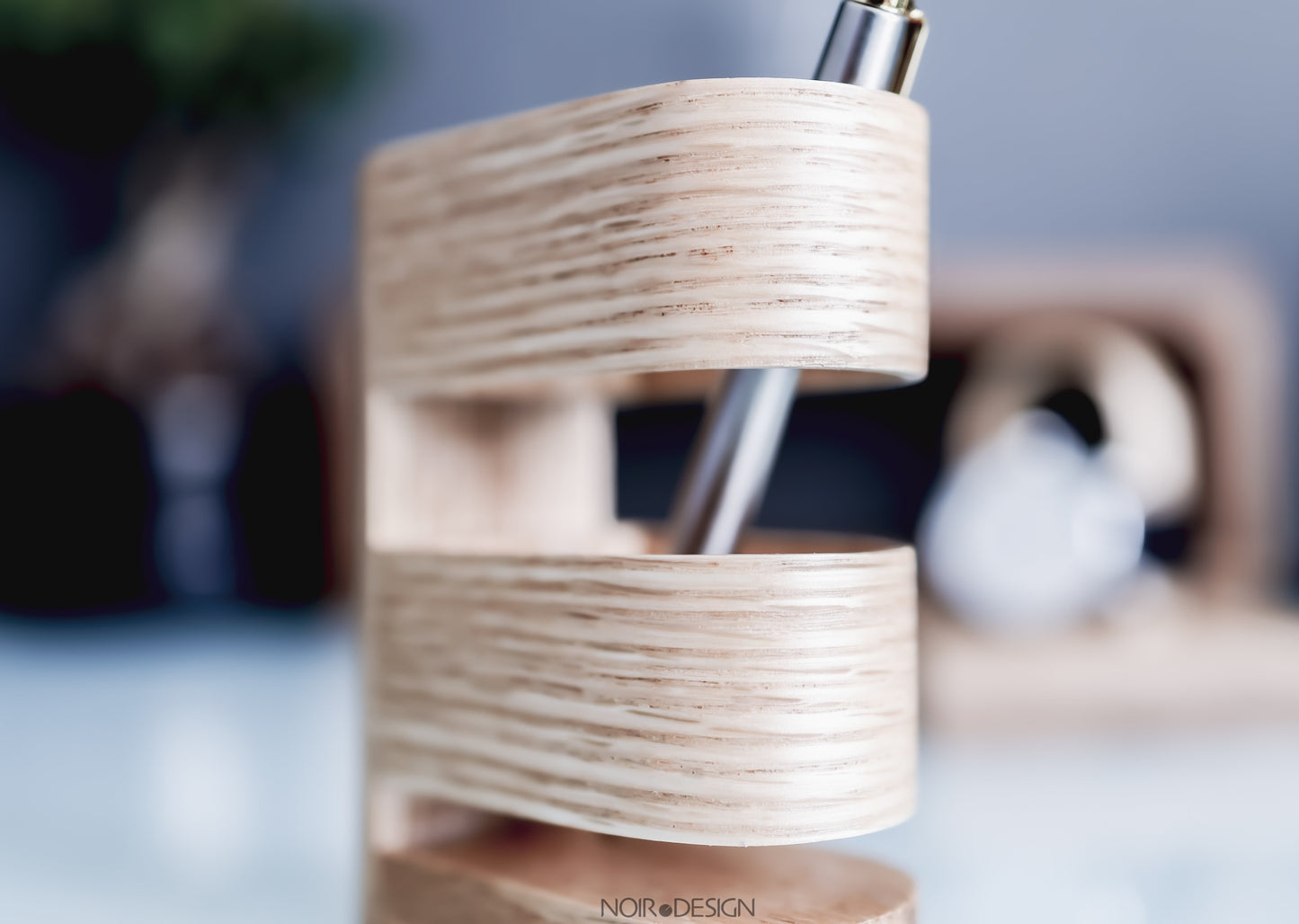 Suisse | Rangement pour pots à crayons de bureau de luxe - Chêne
