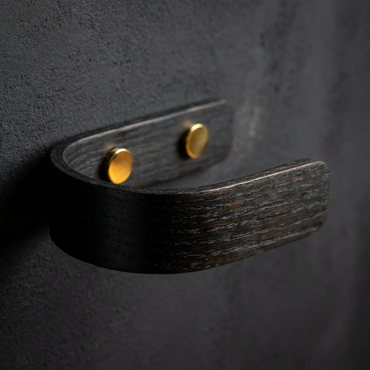 Luxury oak black curtain holdbacks 