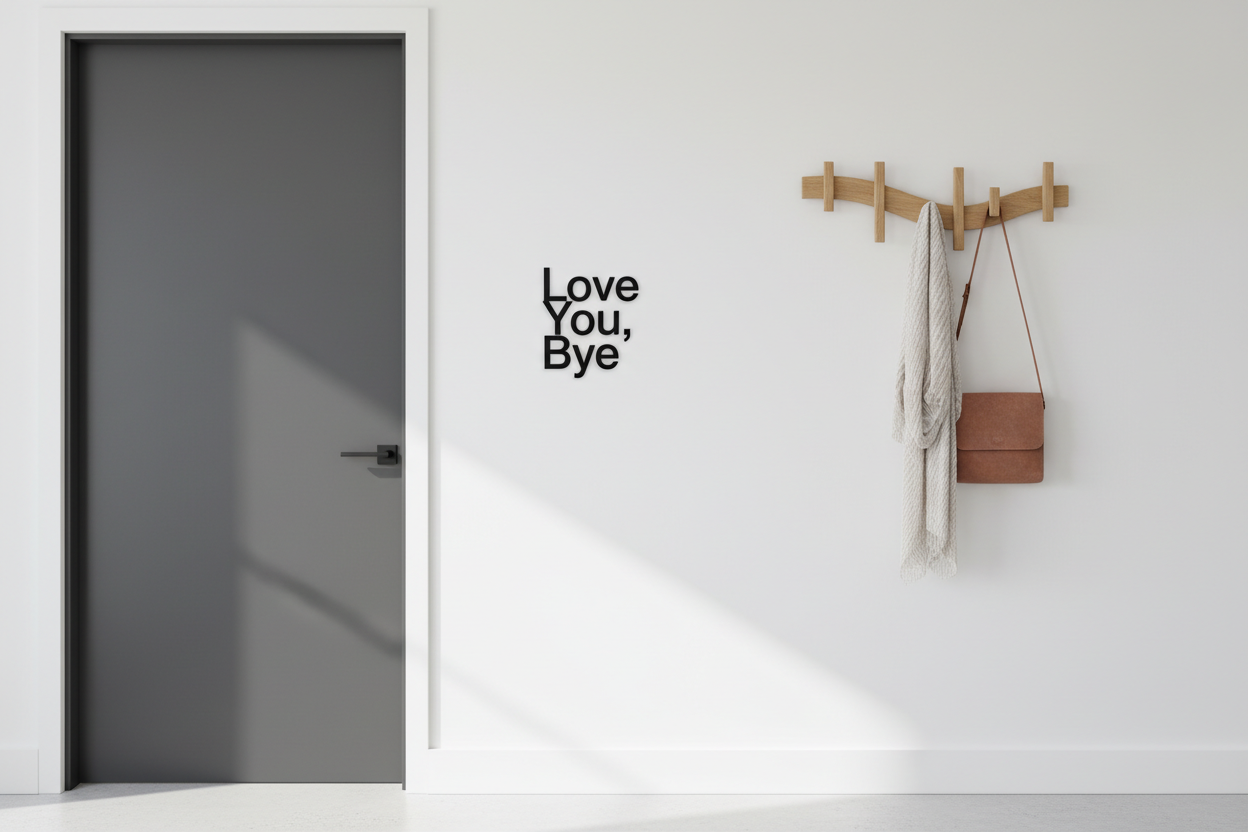 Transform Your Entryway with the Love You Bye Black Door Wall Sign