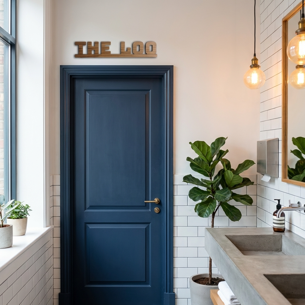 The Loo Sign | American Black Walnut | Wall & Door Topper