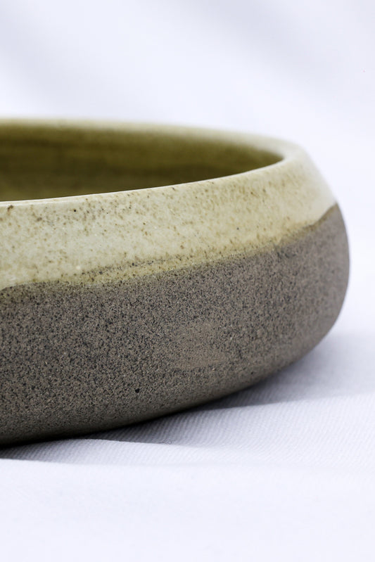 10 inch Olive Sandstone Calm Handmade Smokey Grey Stoneware Large Ceramic Plate