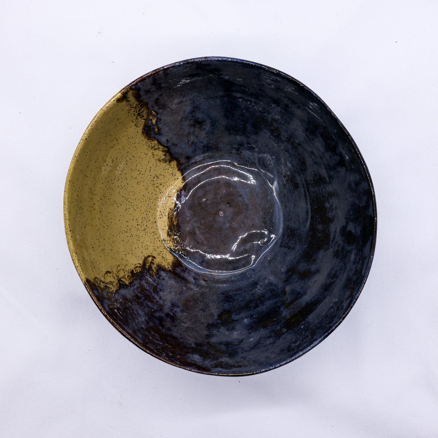 Large Indigo Clay Shore Handmade Ceramic Stoneware Dinner Bowl