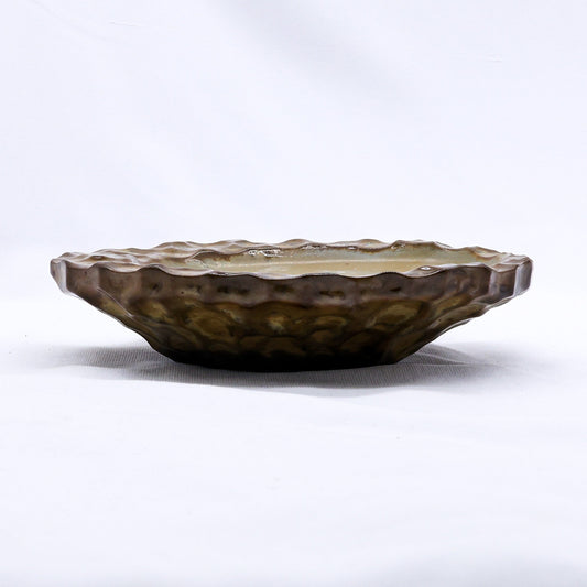 Bronze Olive Drift Seashell Serenity Handmade Ceramic Plate