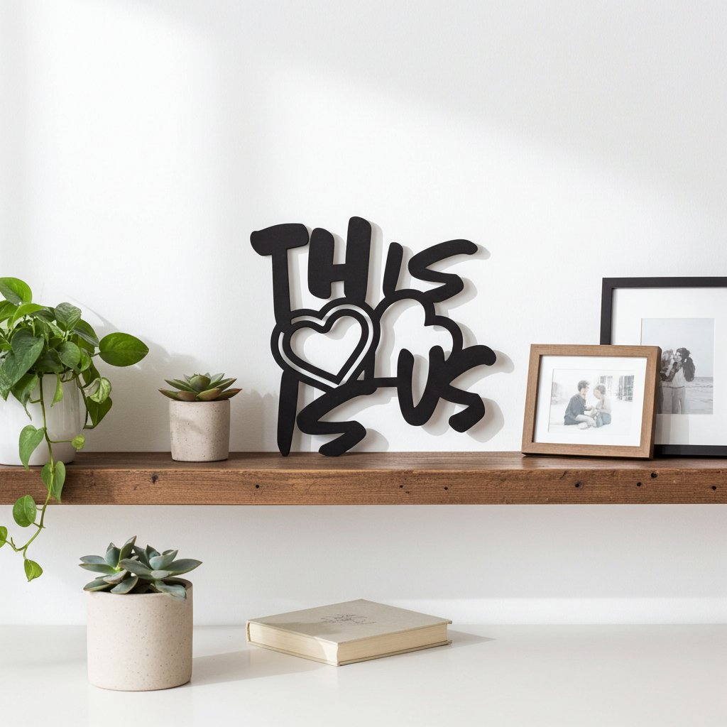 'This Is Us' Black Family Wall Sign