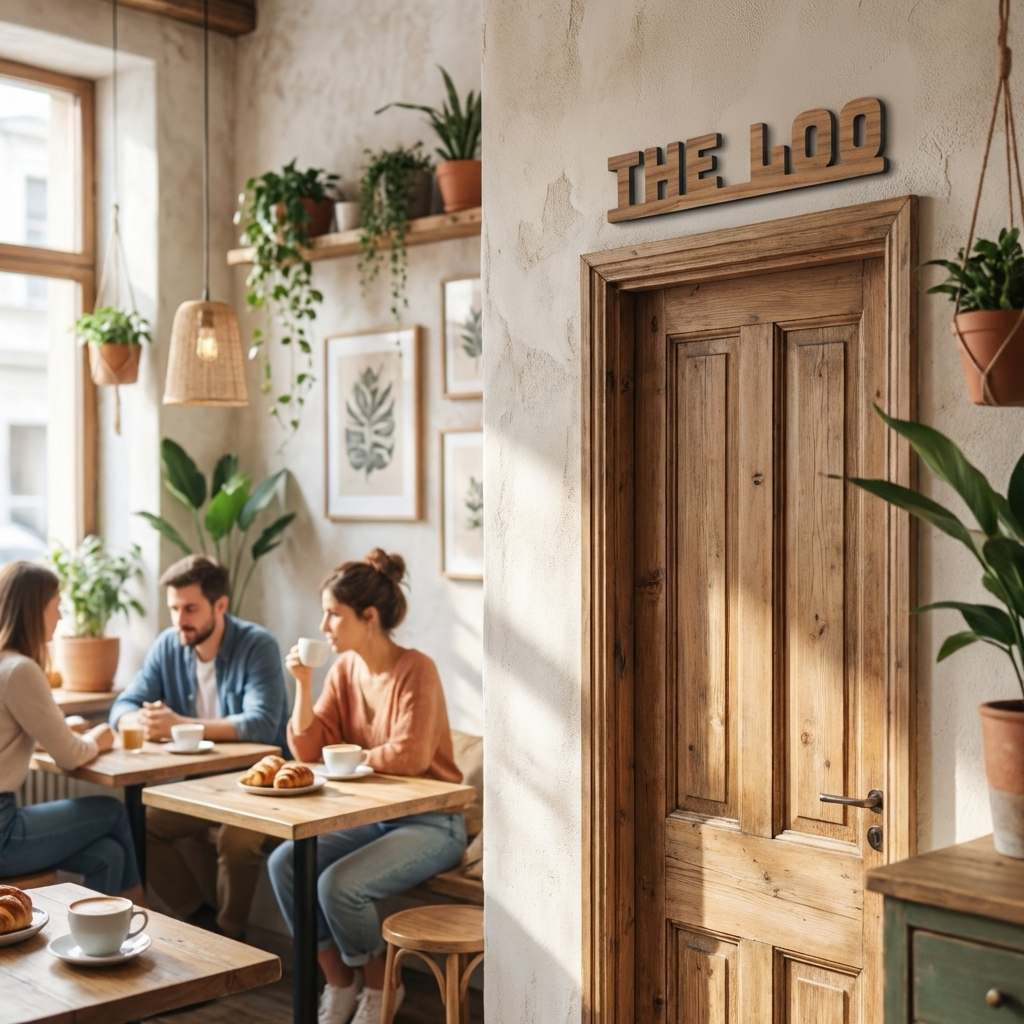 The Loo Sign | American Black Walnut | Wall & Door Topper