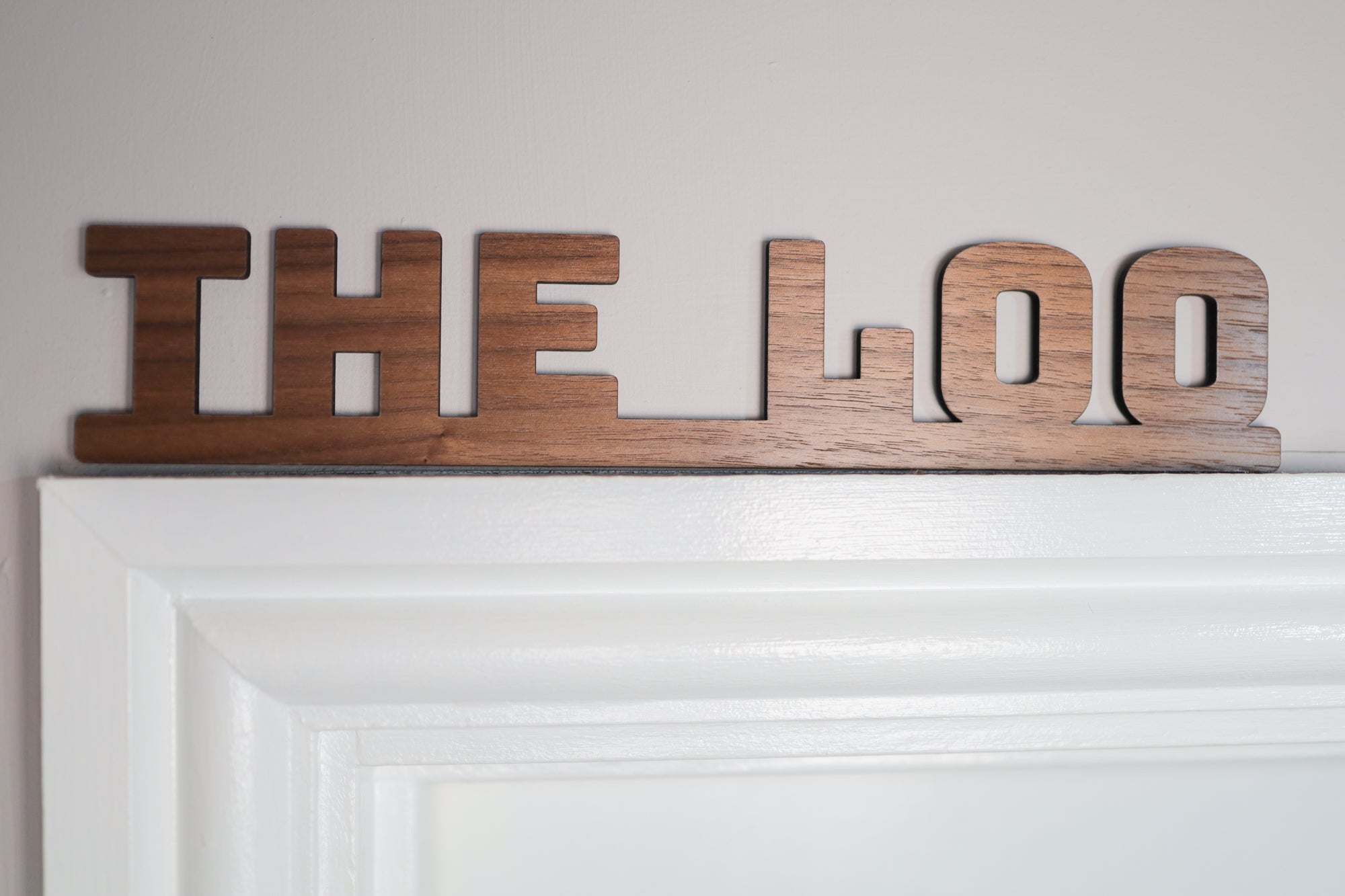 The Loo Sign | American Black Walnut | Wall & Door Topper