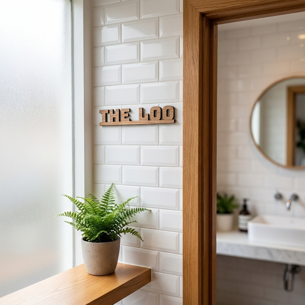 The Loo Sign | American Black Walnut | Wall & Door Topper