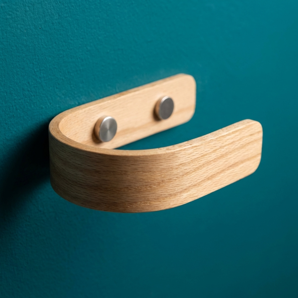 solid oak curtain holdbacks minimalist style