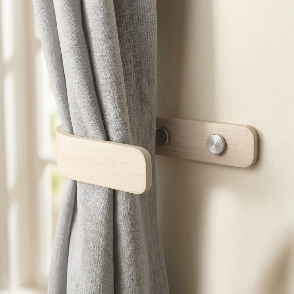 Retenues de rideaux blancs design | Noir | Un paquet de 2 