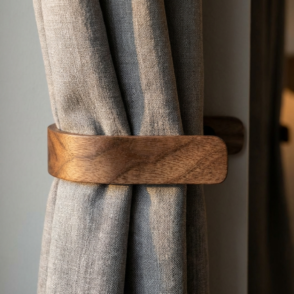 Wooden Curtain Holdbacks & Tie Backs | NOIR.DESIGN