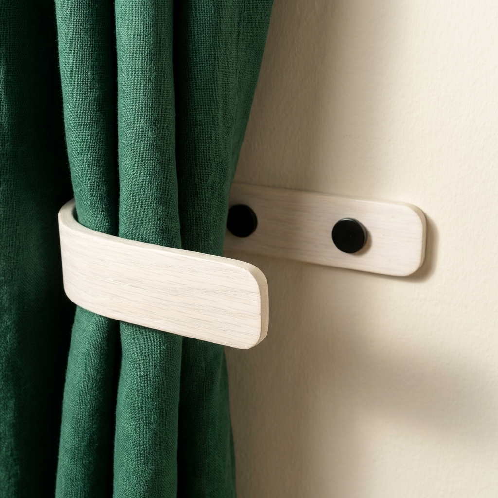 Retenues de rideaux blancs design | Noir | Un paquet de 2 