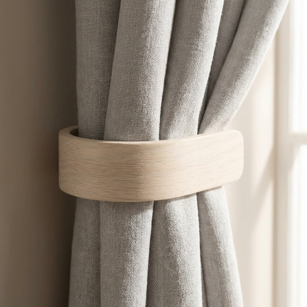 Retenues de rideaux blancs design | Noir | Un paquet de 2 