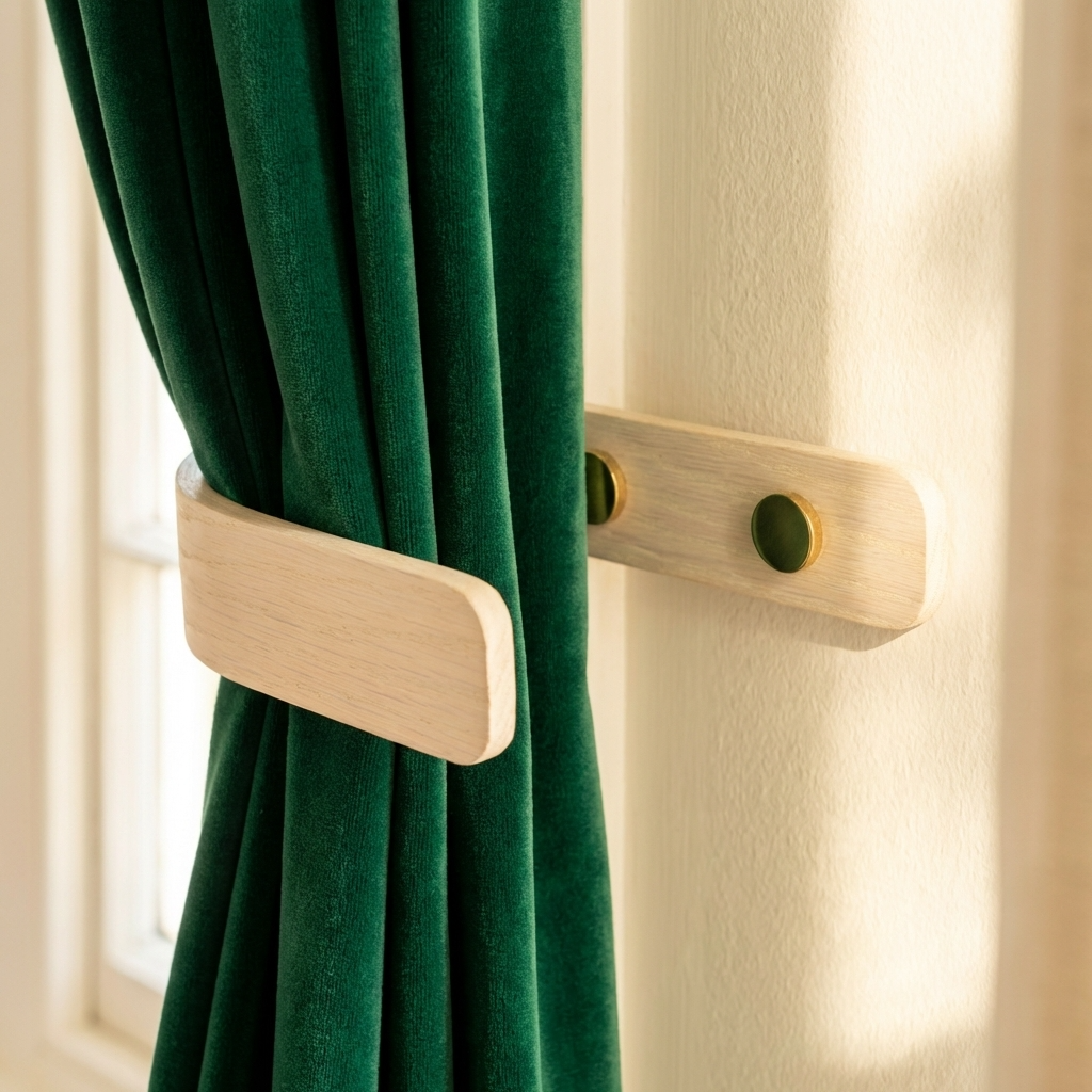 Retenues de rideaux blancs design | Noir | Un paquet de 2 