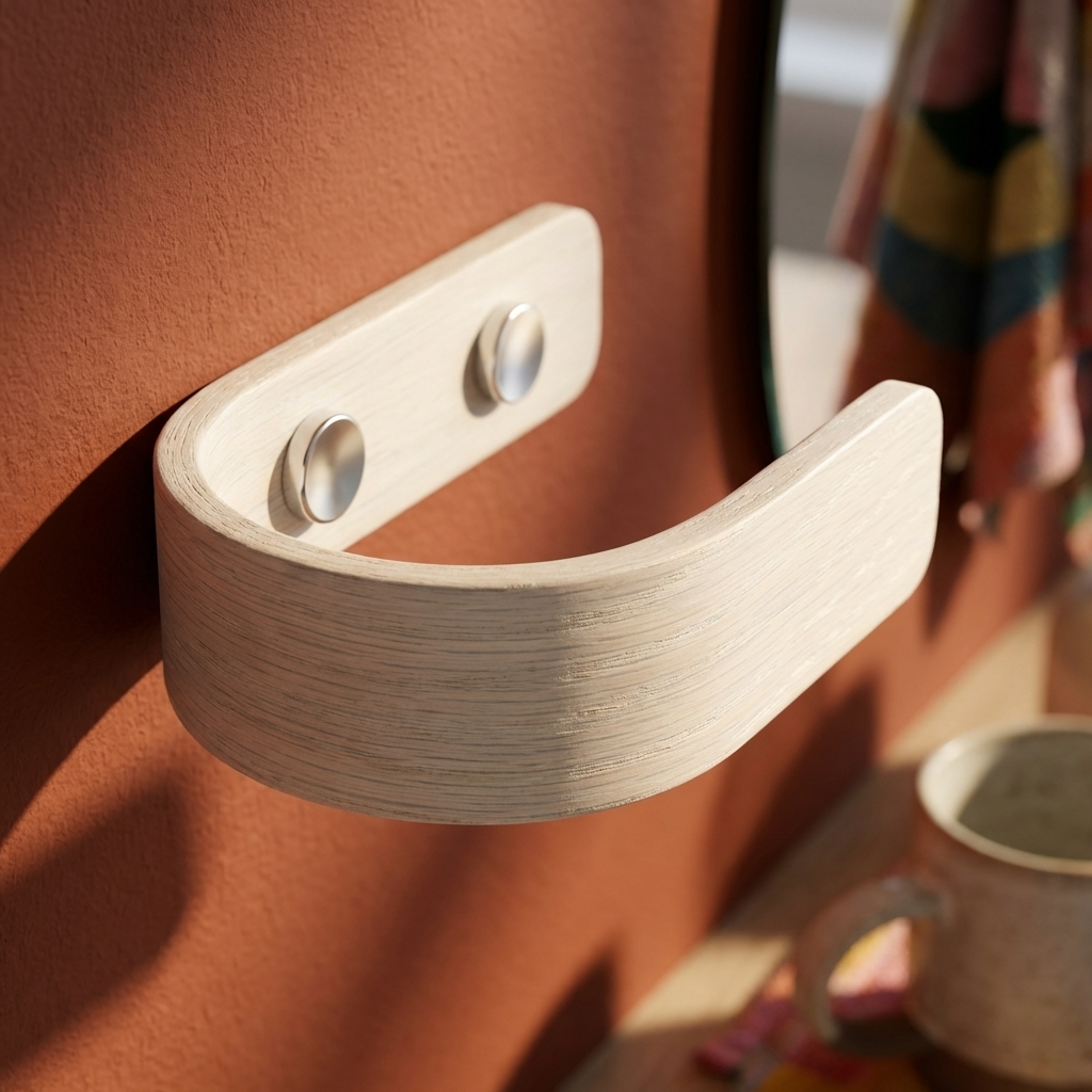 white oak curtain holdbacks for living room