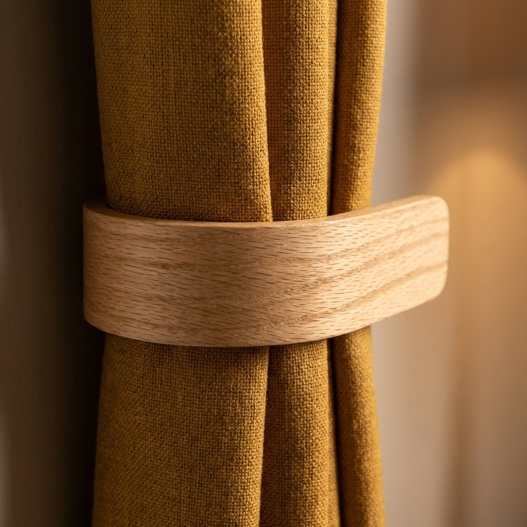 oak curtain tiebacks solid wood