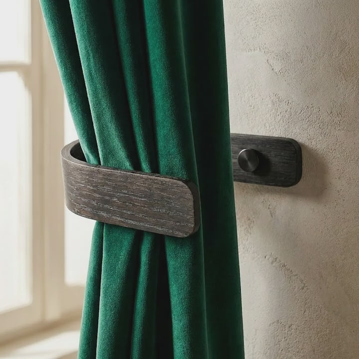 modern black curtain holdbacks