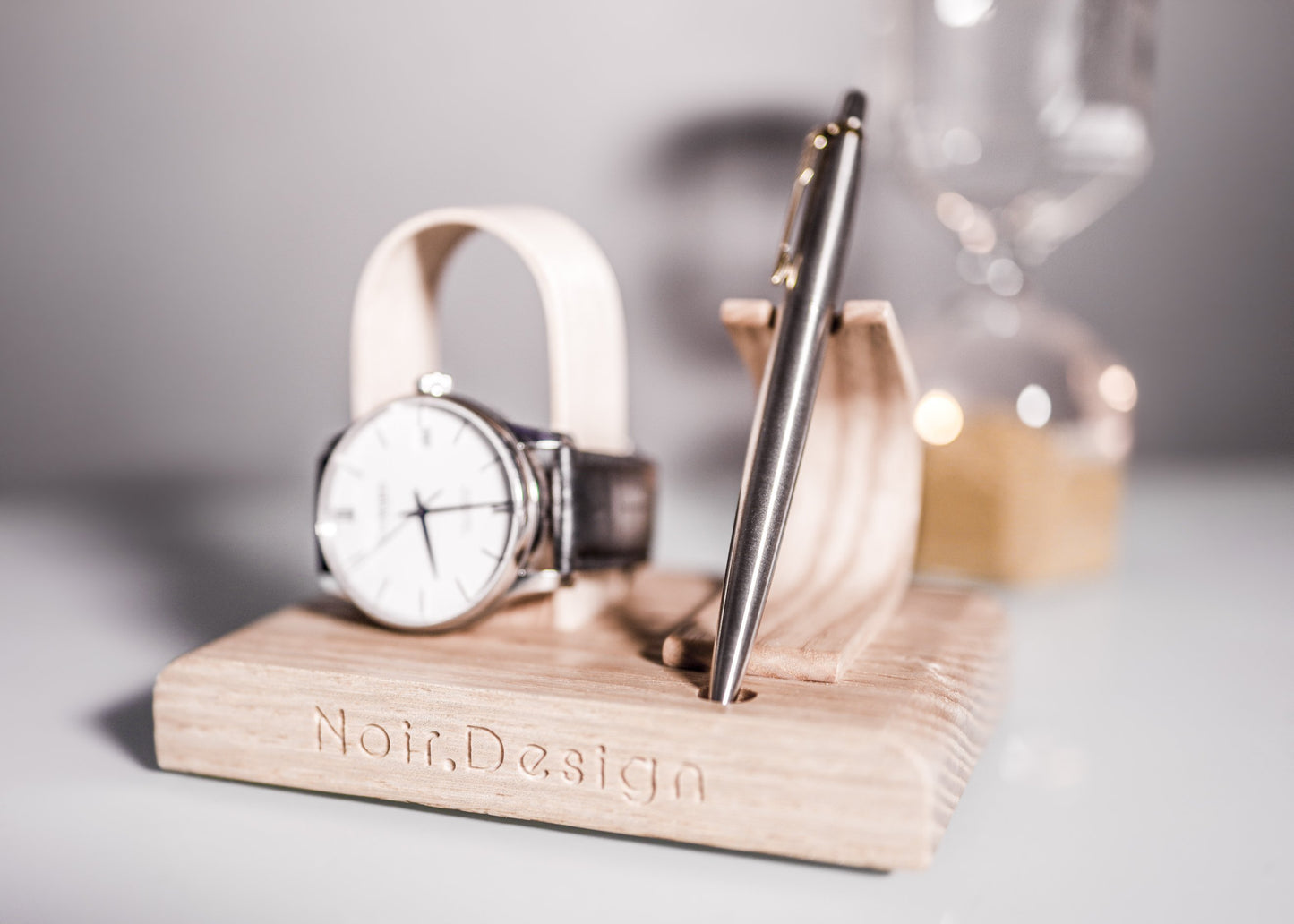 Présentoir pour Montre et Stylo - Chêne 