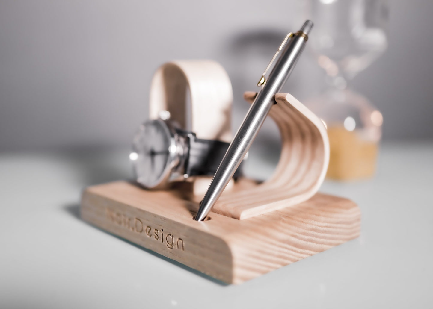 Présentoir pour Montre et Stylo - Chêne 