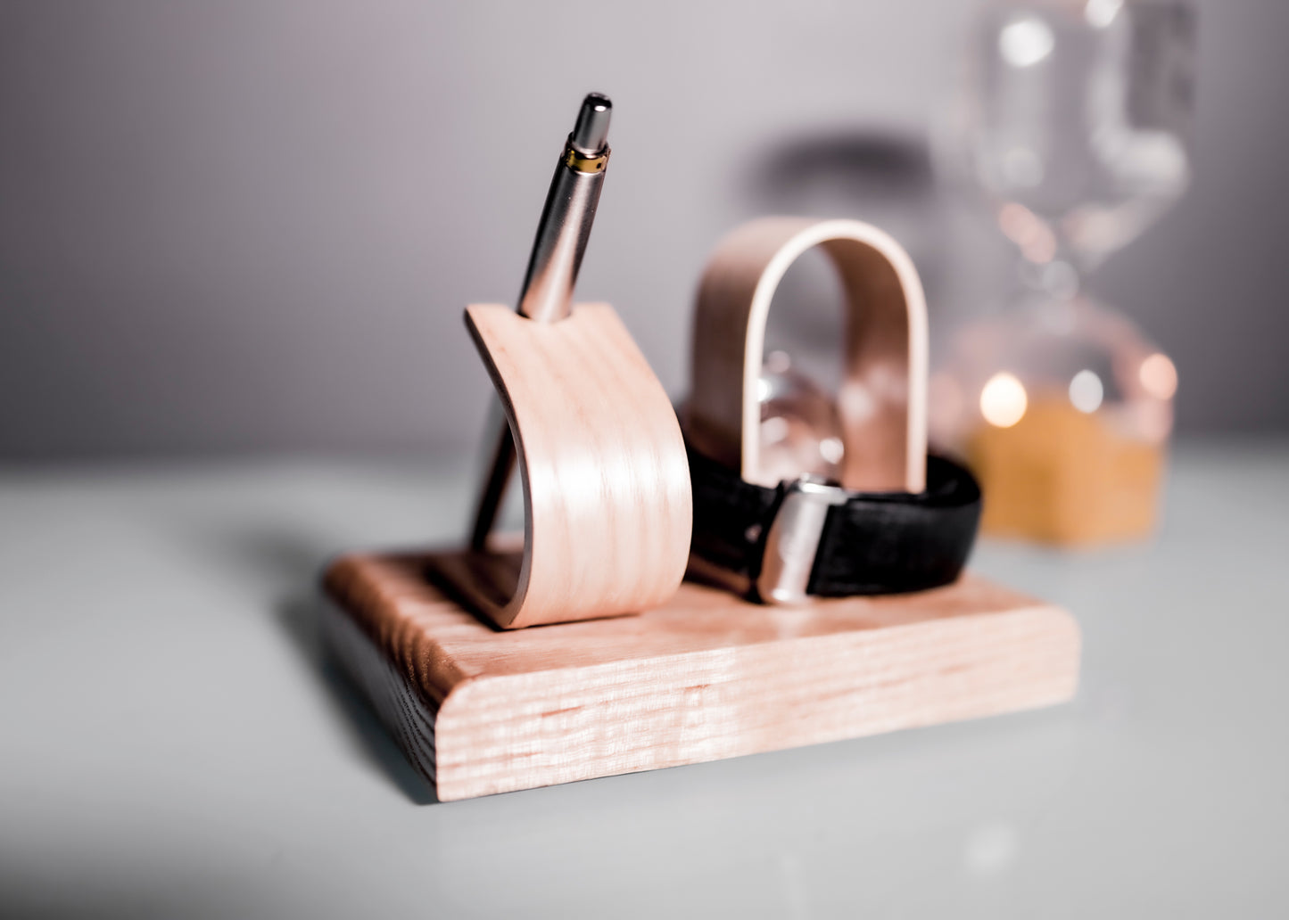 Présentoir pour Montre et Stylo - Chêne 