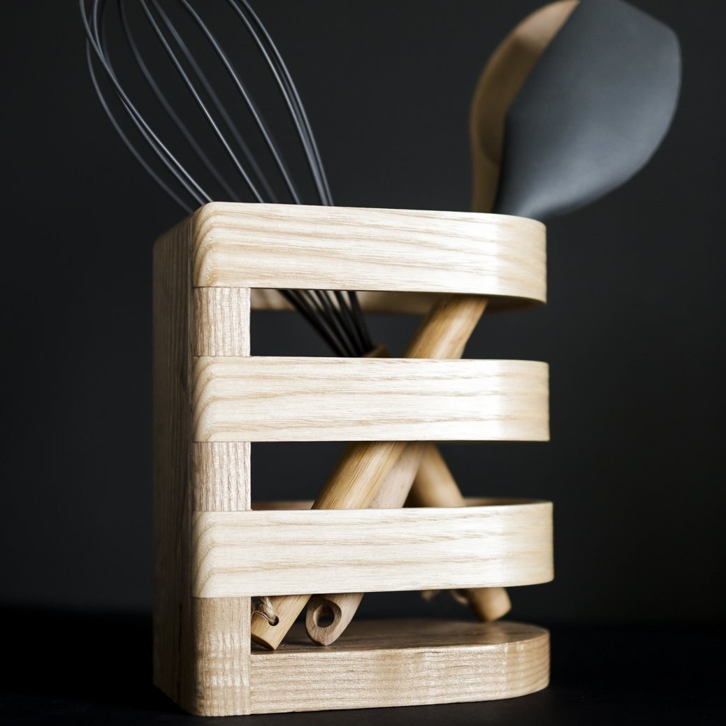 Porte-Pot Ustensiles de Cuisine Lux - Frêne 