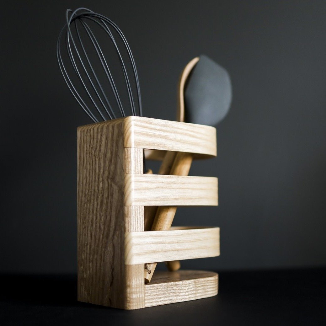 Porte-Pot Ustensiles de Cuisine Lux - Frêne 