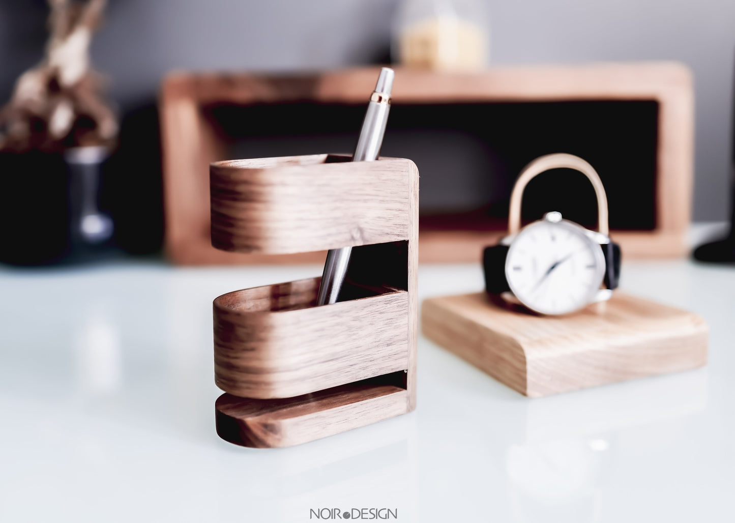 Suisse | Porte-stylo de luxe en noyer 
