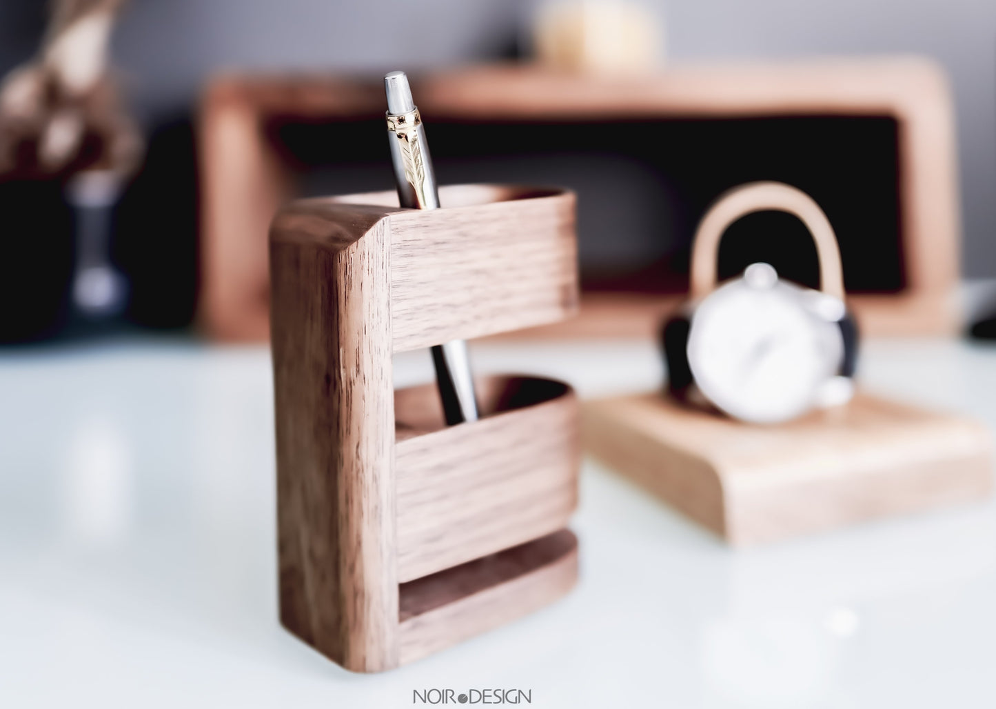 Suisse | Porte-stylo de luxe en noyer 