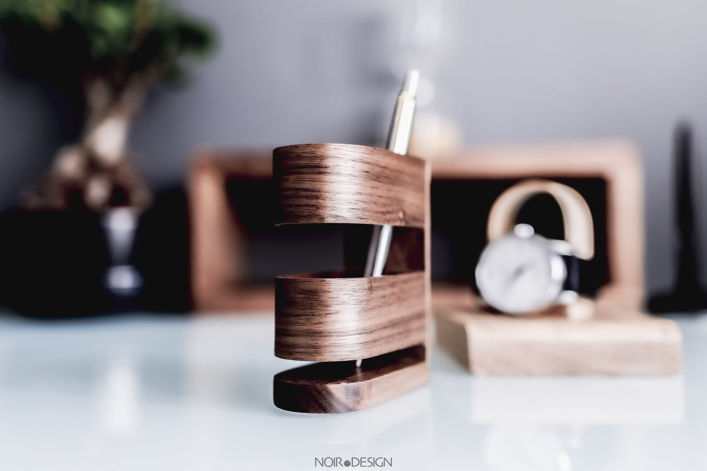 Suisse | Porte-stylo de luxe en noyer 